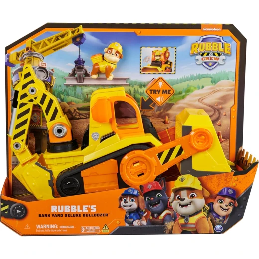 Spin master Rubble and Crew, Bark Yard Deluxe Bulldozer Construction Truck with Lights, Sounds and Rubble Action Figure Aged 3+'