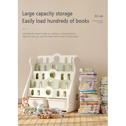 Eduplay , Polar Bear Theme 5 Layer Bookshelf , Kids Plastic Cabinet Furniture