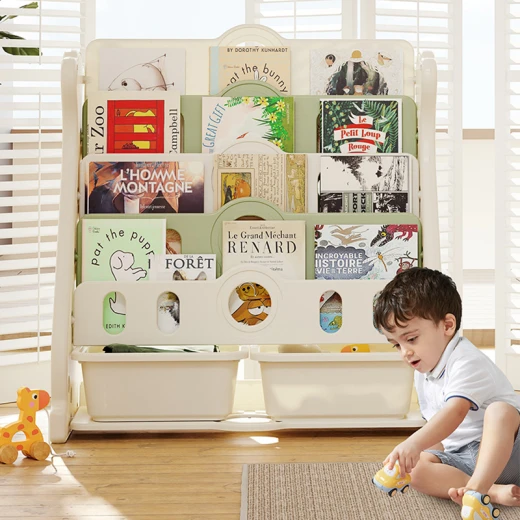 Eduplay , Polar Bear Theme 5 Layer Bookshelf , Kids Plastic Cabinet Furniture