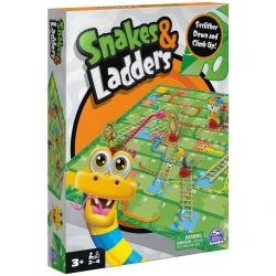 Spin and Master Snakes & Ladders Game for Kids Colorful 2-4 Player Board Game for Family Fun Games for Kids Ages 3+'