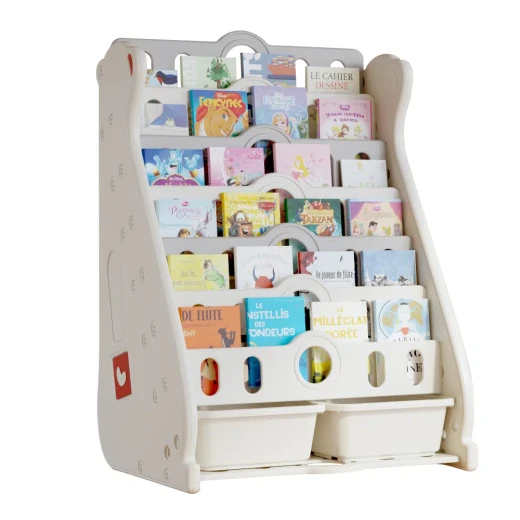 Eduplay , Polar Bear Theme 7 Layer Bookshelf , Kids Plastic Cabinet Furniture