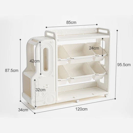 Eduplay , Bus Shape Storage Cabinet , Children Plastic Toy Storage Cabinet Bookshelf