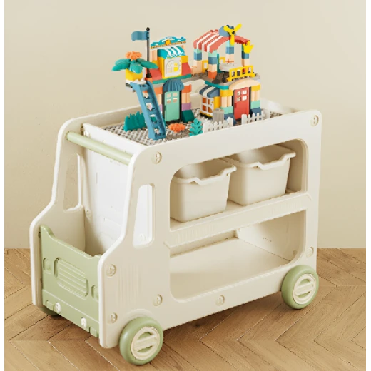 Eduplay , Car Theme Cabinet Building Block Table , Kids Plastic Cabinet Furniture