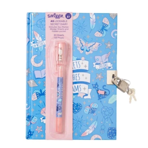 Smiggle | Lockable Diary with Lock | Lilac