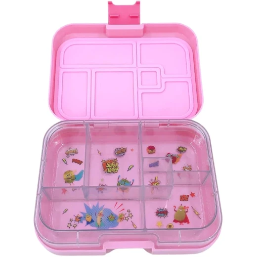 Tiny Wheel | Bento box | Pink | 6 compartments