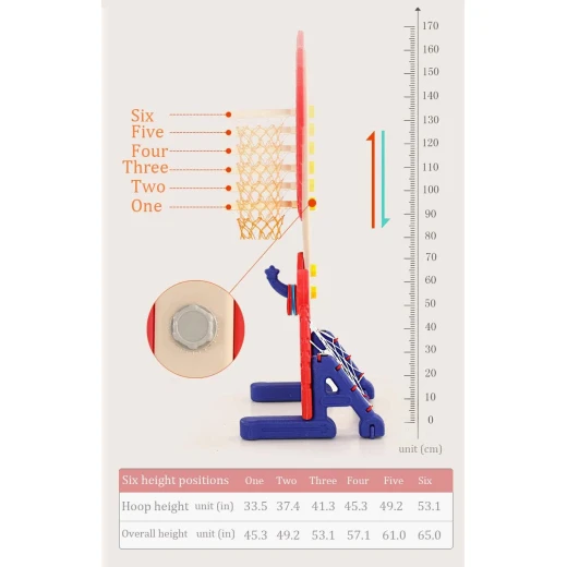 طقم سلة كرة السلة مع 6 مستويات ارتفاع قابلة للتعديل من إديو بلاي