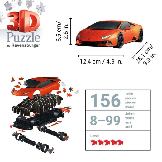 Ravensburger | 3D Puzzle Lamborghini Huracan EVO - Orange (156 pieces)