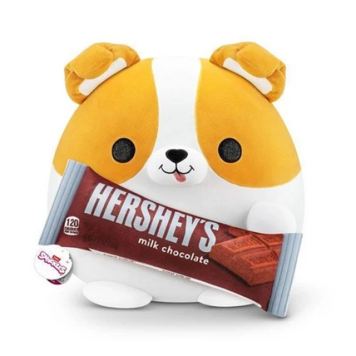 ZURU | Snackles  | Super Sized 14 inch Squishy plush | Benji the Corgie with Hershey's