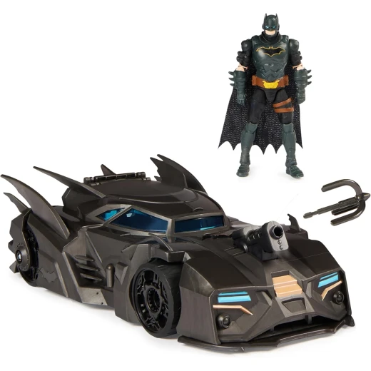 Spin Master | DC Comics, Crusader Batmobile Playset with Exclusive 4-inch Batman Figure, 3 Super-Villain Paper Figures '