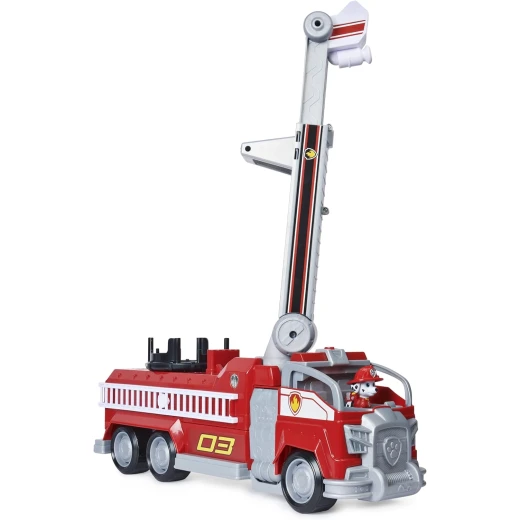 Spin Master | PAW Patrol, Marshall's Transforming Movie City Fire Truck with Extending Ladder, Lights, Sounds and Action Figure'