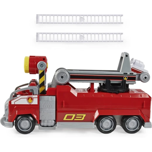 Spin Master | PAW Patrol, Marshall's Transforming Movie City Fire Truck with Extending Ladder, Lights, Sounds and Action Figure'