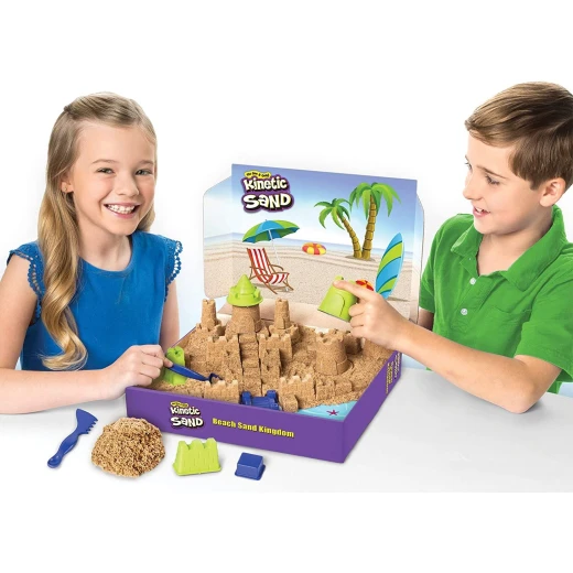 Spin Master | Kinetic Sand - Beach Sand Kingdom Playset with 3lbs of Beach Sand '