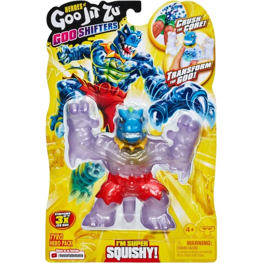 Heroes of Goo Jit Zu Goo Shifters Tyro Hero Pack. Super Stretchy, Super Squishy Goo Filled Toy with a Unique Goo Transformation