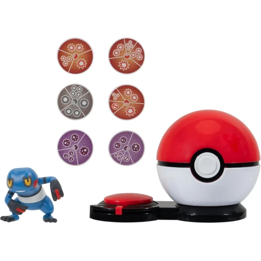 Jazwares | Pokemon Surprise Attack Game Single-Pack Croagunk with Poké Ball - Poison & Fighting Disks - W5 '