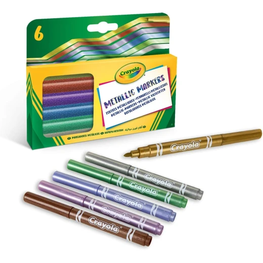 Crayola | Metallic Markers - Assorted Colours (Pack of 6)