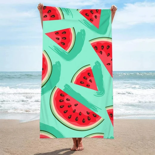 Rectangle Beach Towel, Watermelon Design