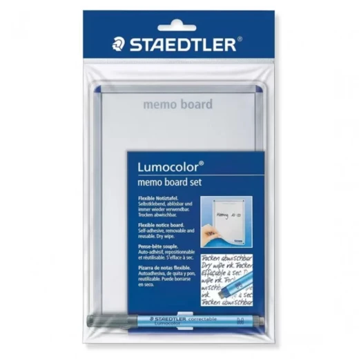 Staedtler - Lumocolor Dry-Wipe Memo Board Set with Lumocolor Correctable