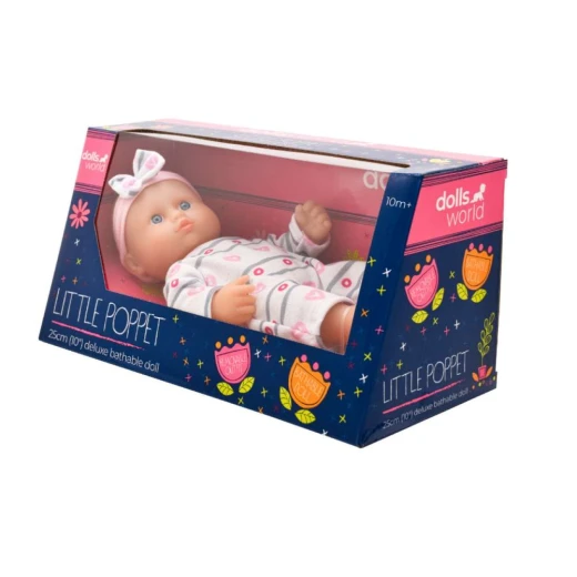 Dolls World | Bathable Baby Doll Little Poppet , 25 cm