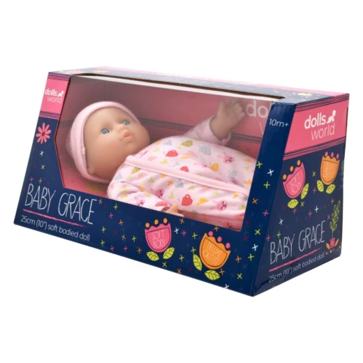 Dolls World | Soft Bodied Baby Doll Grace , 25 cm