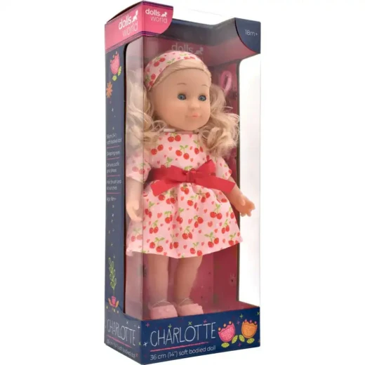 Dolls World | Soft Bodied Girl Doll With Hair , Sleeping Eyes , 36 cm