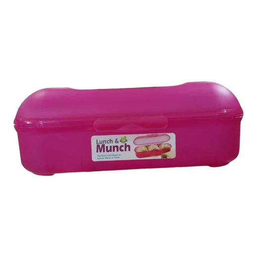 K Stationery | Lunch & Munch Lunch Box | 700 ml Pink Color