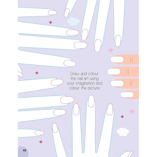 Dreamland nail art and hair style coloring book