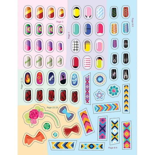 Dreamland nail art and hair style coloring book