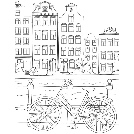 Dreamland cityscape coloring book for adults