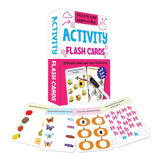 Dreamland flash cards activity 30 double sided wipe clean flash cards for kids