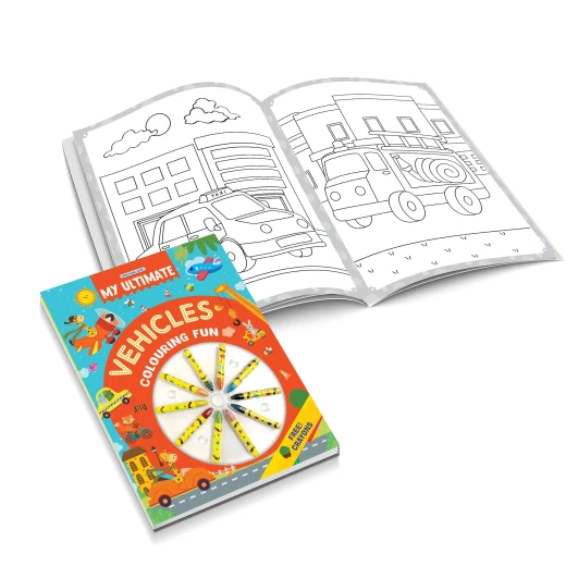 Dreamland | Publications My Ultimate Vehicles Coloring Fun Book With Free Crayons