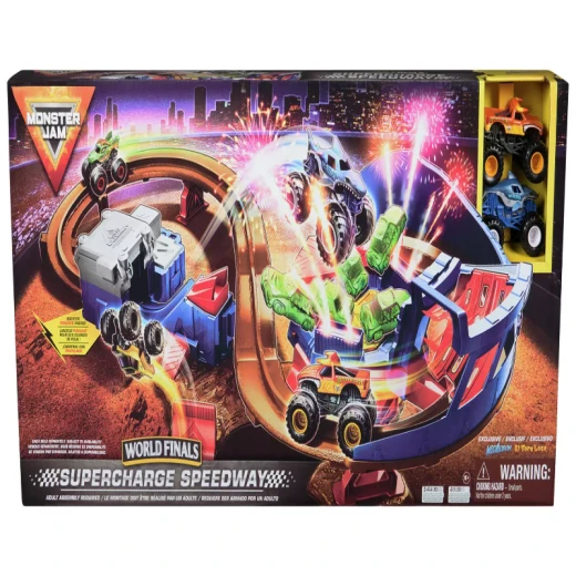 Monster Jam 1:64 Supercharge Monster Truck Speedway Playset '